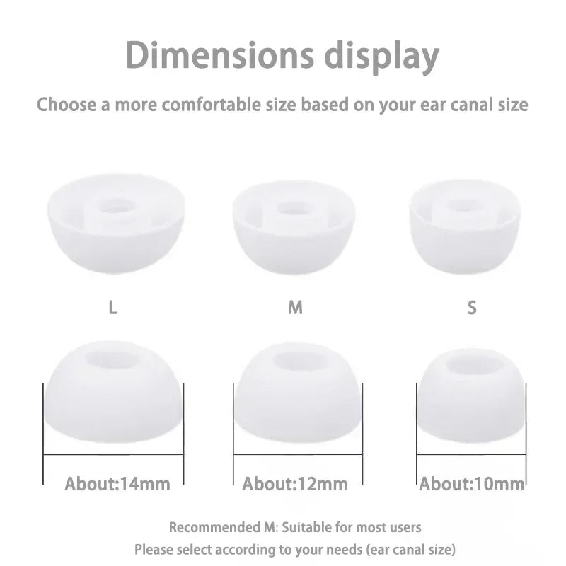 Soft Silicone Replacement Eartips 6-Pair S/M/L Cushions for In-Ear Headphones Earbud Set