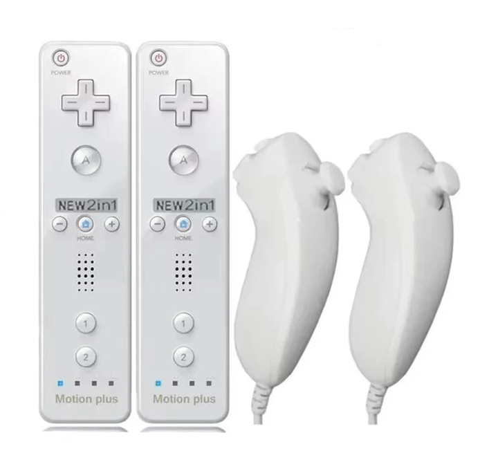 Wireless Game Controller and Nunchuck Set with Motion Sensing for Wii and Wii U Consoles