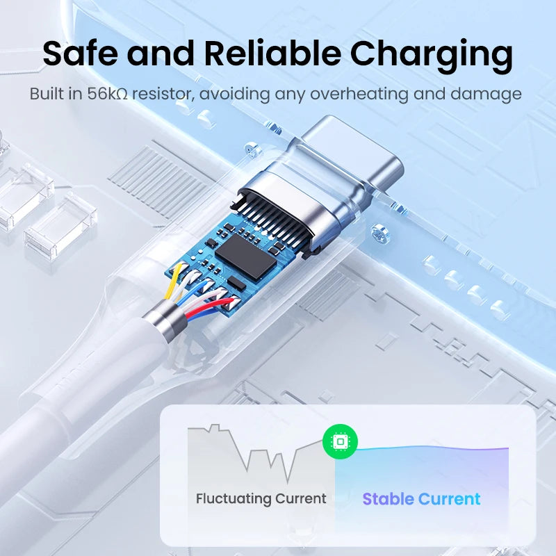 USB-A to USB-C 3A Fast Charging Data Cable for iPhone Samsung Xiaomi Android Phones