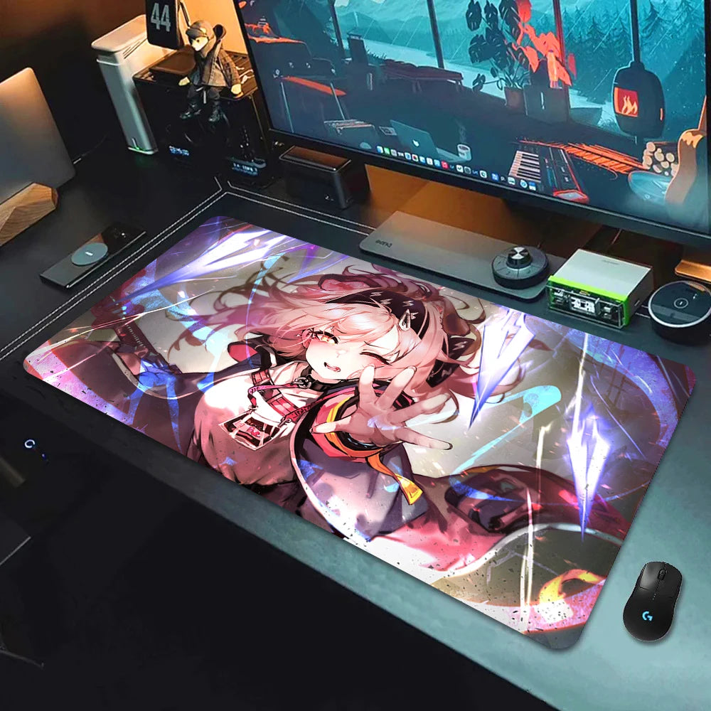 Large Gaming Mouse Pad with Non-Slip Rubber Base and Anime-Inspired Design for E-Sports Setups