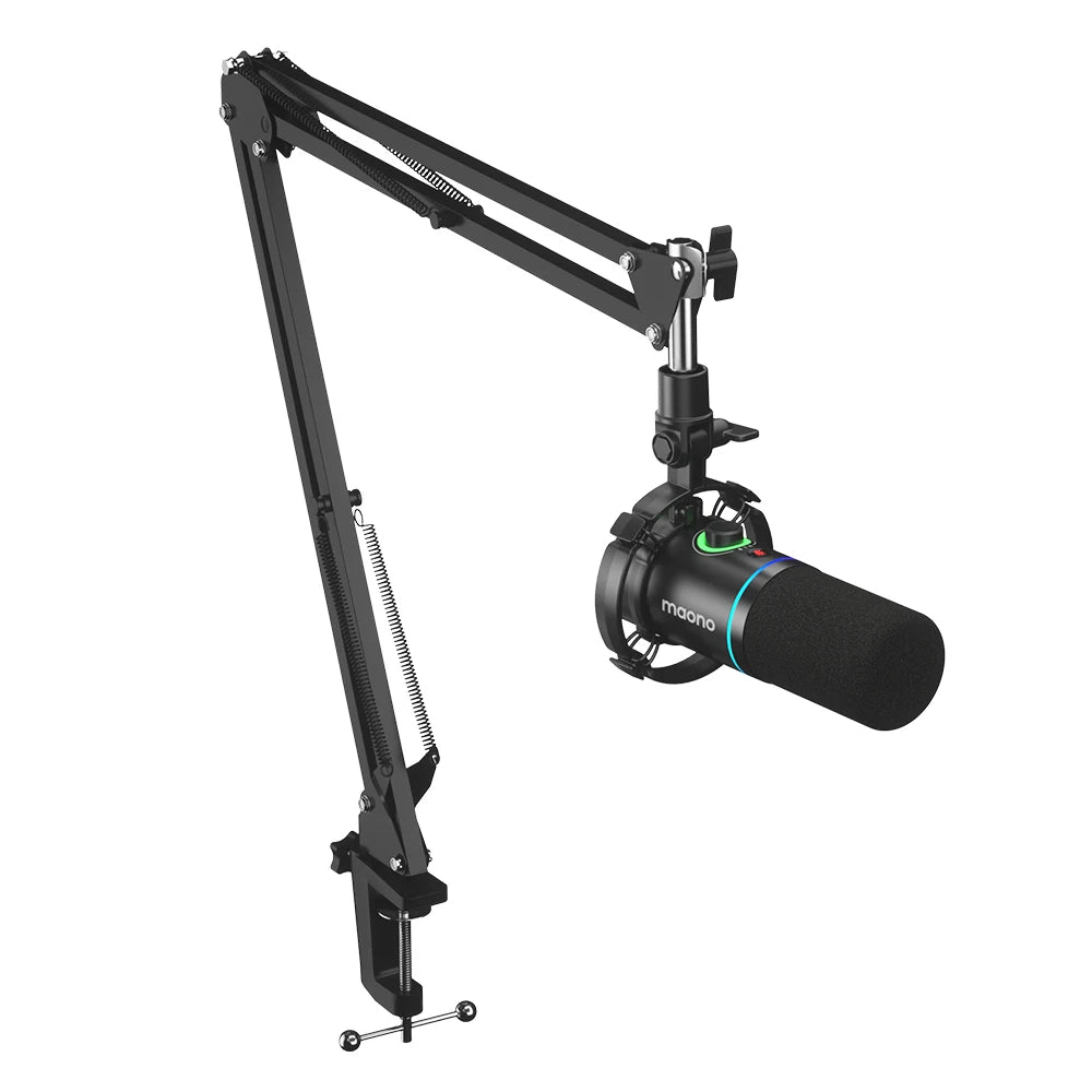 XLR USB Dynamic Gaming Microphone Metal Streaming Recording Mic with RGB Lighting Gain Knob