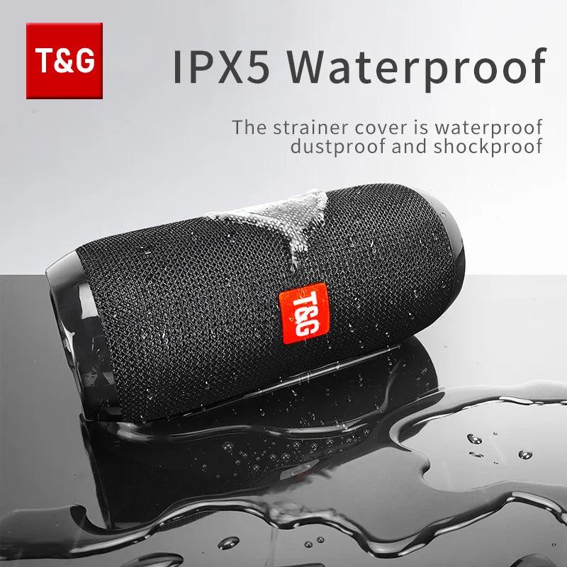 Portable Bluetooth Speaker TG117 TWS Stereo Sound Box Waterproof Outdoor Speaker with TF & FM Radio