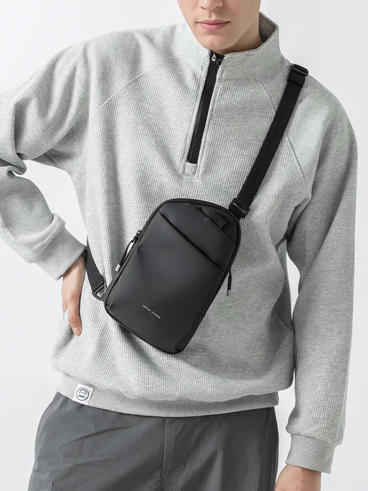 Lightweight Crossbody Chest Bag for Men Water Resistant Sling With USB Charging For Travel and Walking