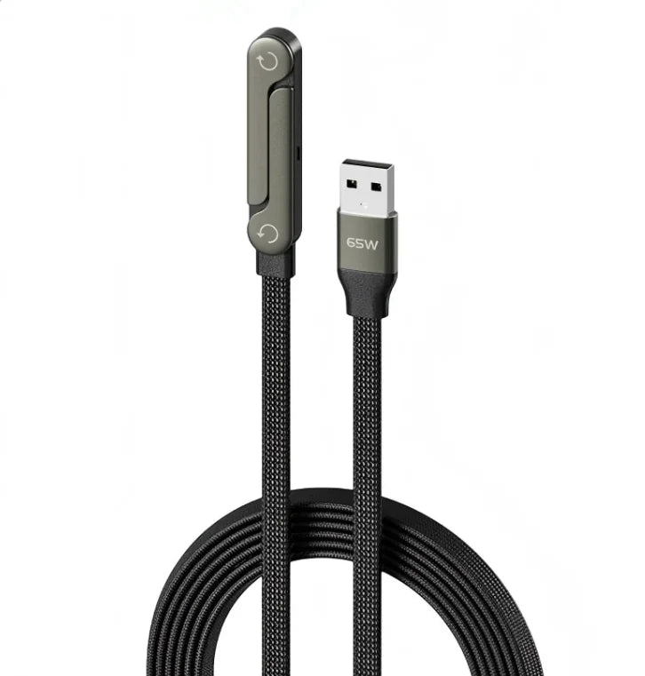 Foldable Phone and Tablet Stand with Dual Fast Charging Cable and 360 Degree Rotation