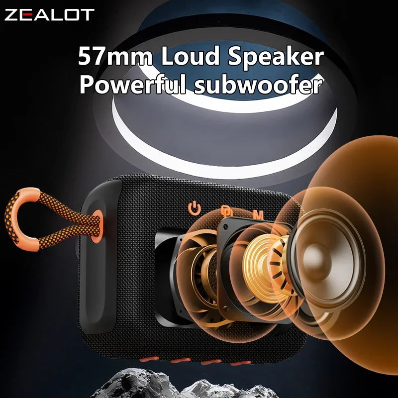 Portable Wireless Subwoofer Speaker with Deep Bass, Bluetooth 5.3, and 16 Hours Playtime
