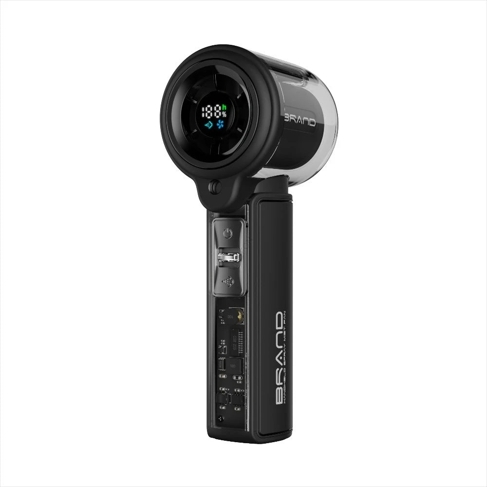 Portable Rechargeable Handheld Fan with Water Mist Spray and Digital Display for Outdoor Use