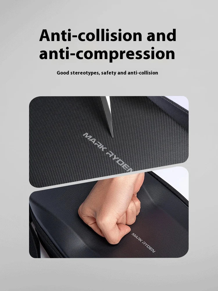 Mini Hard-shell Waterproof Crossbody Bag with USB Charging Port for Everyday and Travel Use