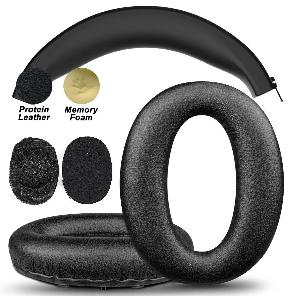 Premium Replacement Memory Foam and Protein Leather Earpads for Sony Over-Ear Headphones