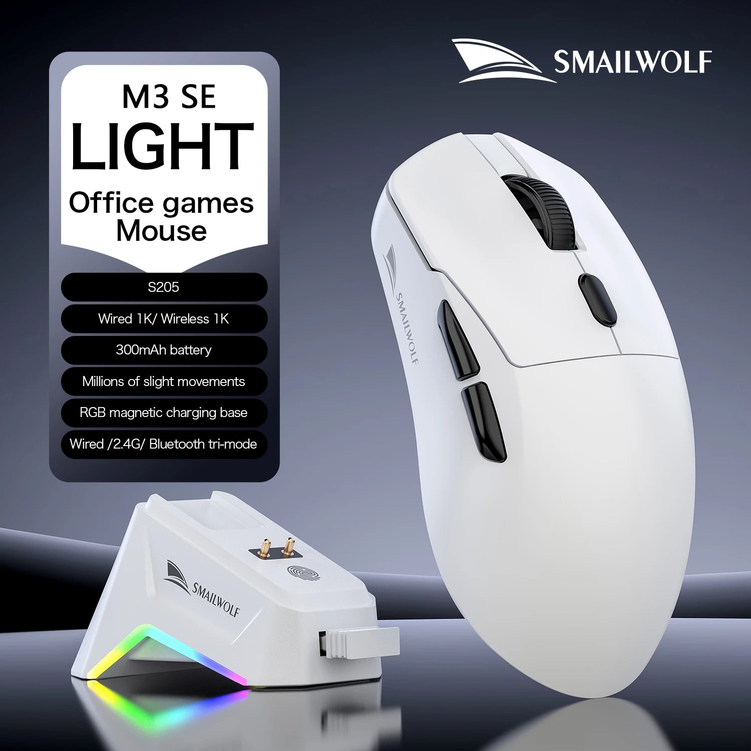 Bluetooth Wireless Gaming Mouse with Three-Mode Connectivity for Laptop and Office Use