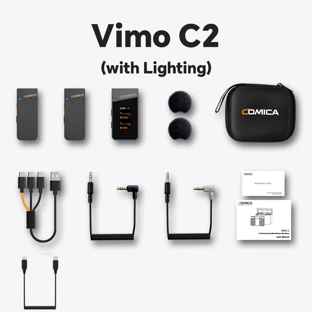2.4GHz Mini Wireless Lavalier Microphone with Charging Case for Camera Phone Podcast Interview