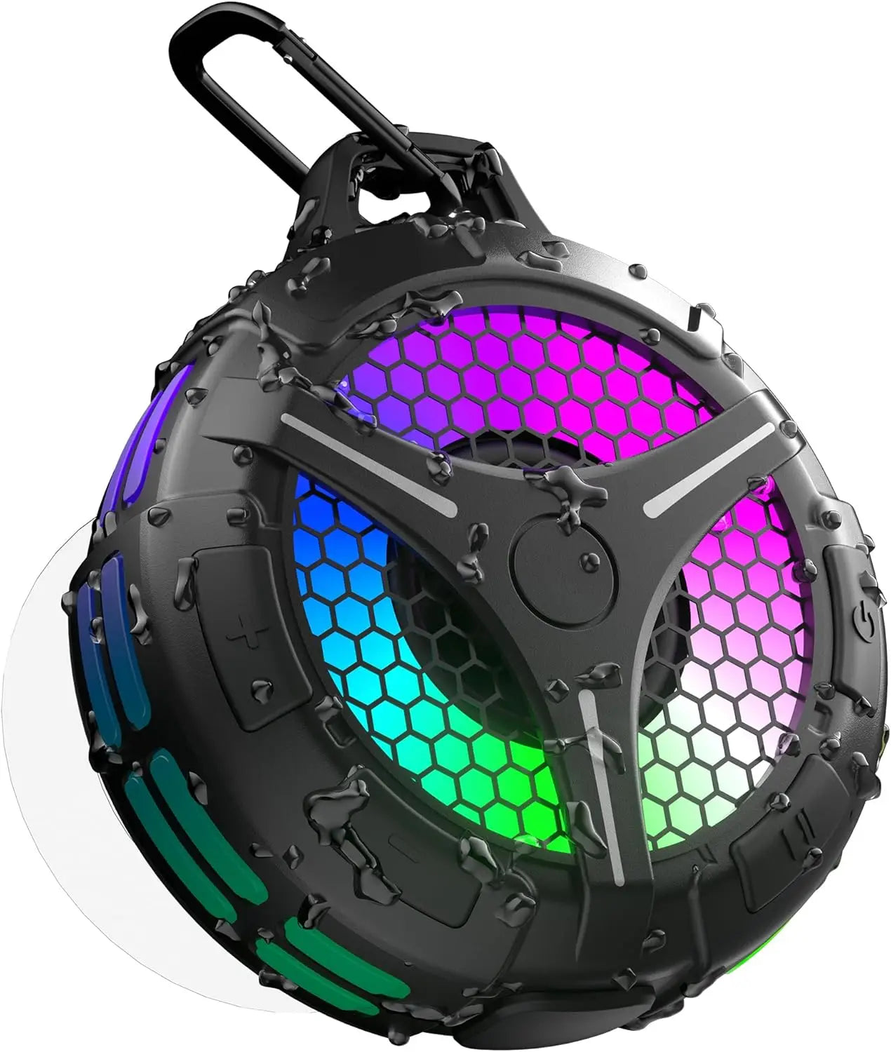 Portable Bluetooth Shower Speaker with LED Light and IP67 Waterproof Stereo Sound