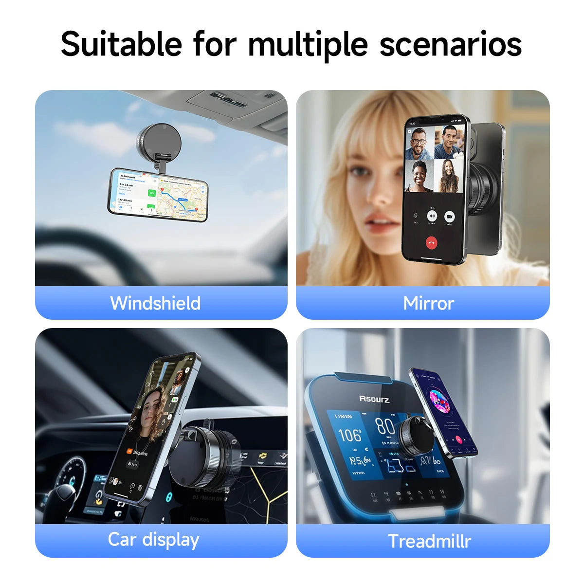 Foldable Vacuum Adsorption Magnetic Car Phone Holder Universal Suction Cup Navigation Mount Stand
