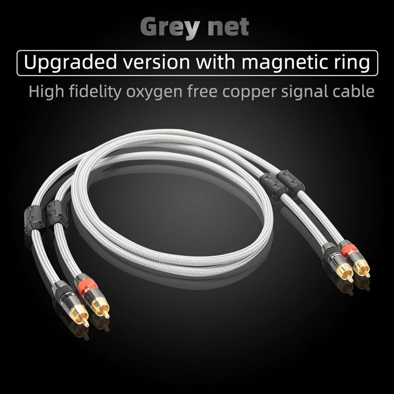2RCA to 2RCA Hi-Fi Audio Cable 4N OFC Independent Shielding Stereo Interconnect Lead