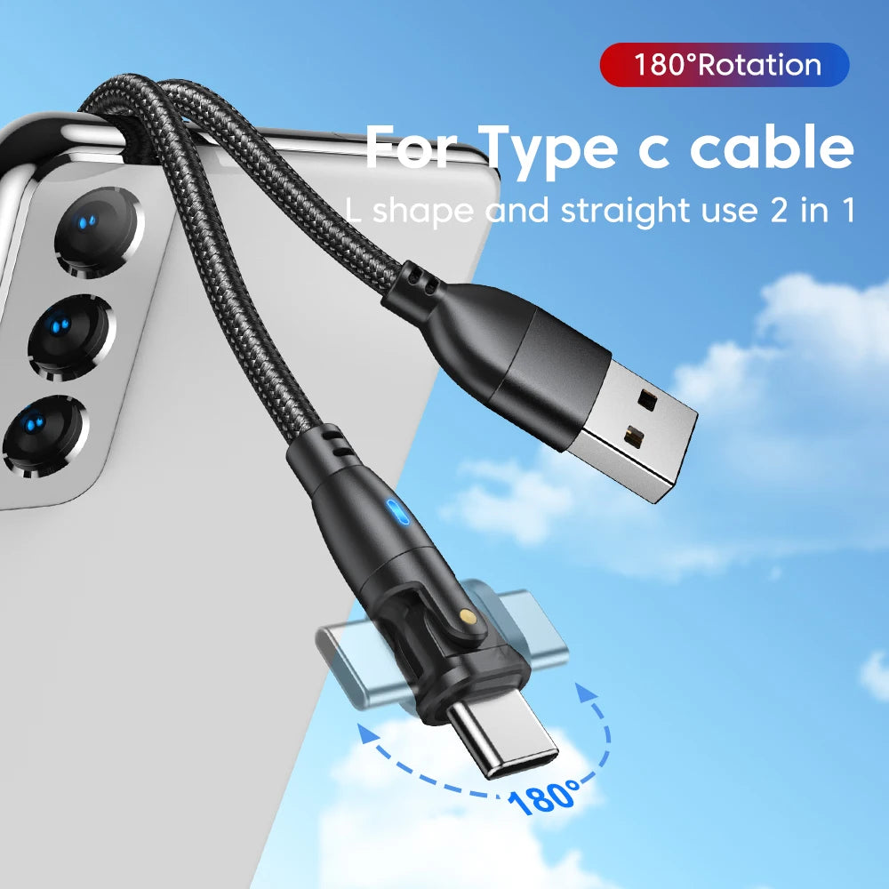 USB Type C to USB A Fast Charging Cable 3A Braided Cord for iPhone Huawei Samsung Xiaomi