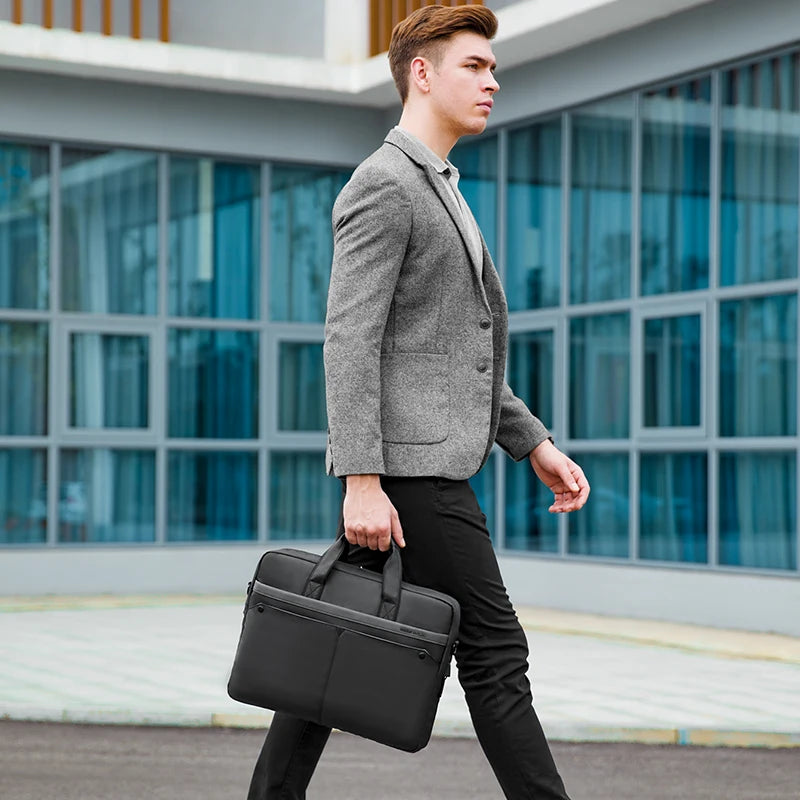 Premium Business Laptop Briefcase Water Resistant Bag with USB Charging and Organised Storage