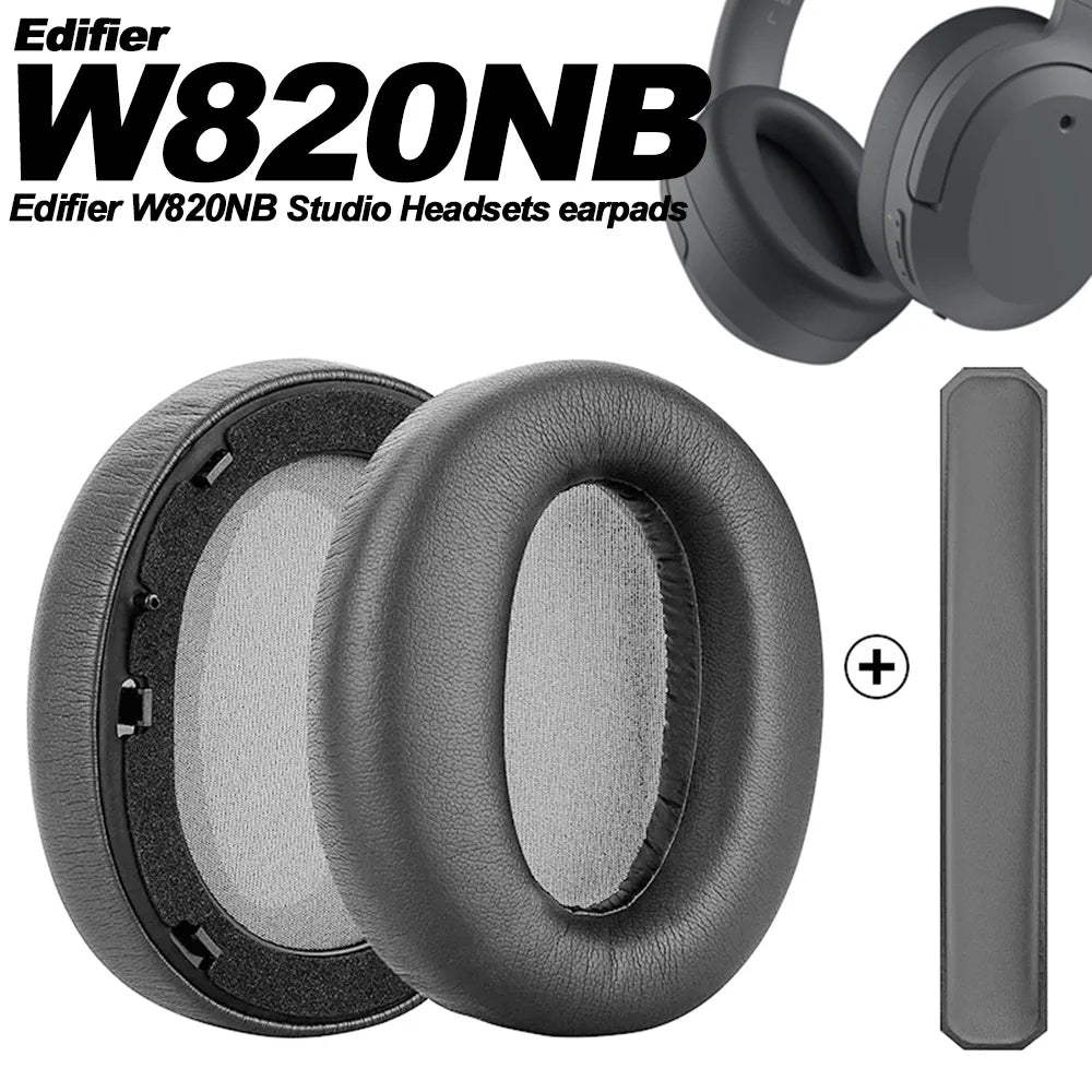 Replacement Premium Protein Leather Memory Foam Earpads for Edifier Over-Ear Headphones