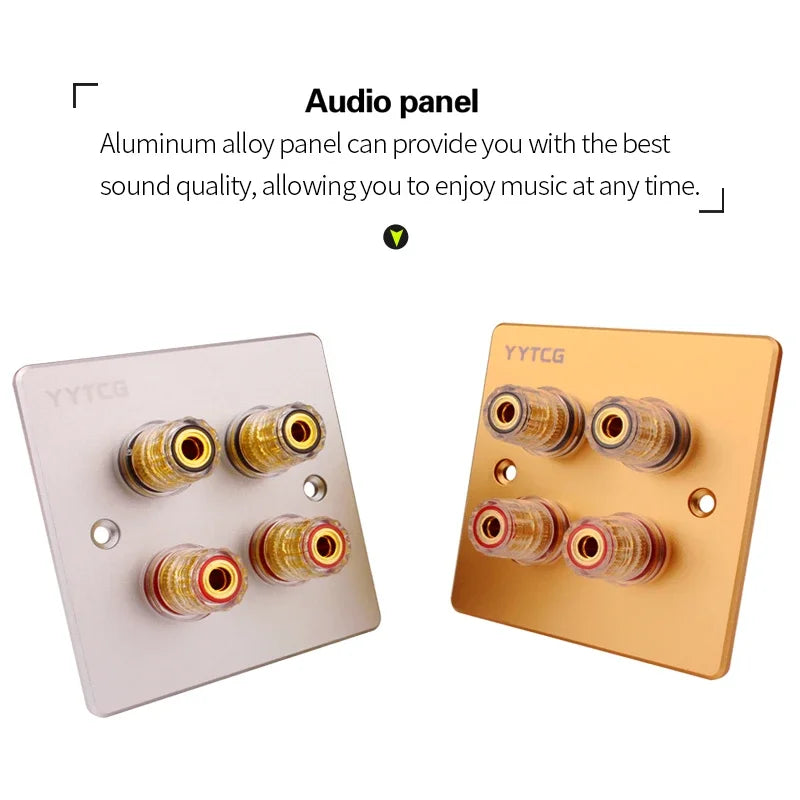 Premium 5.1 Channel Audio Terminal Wall Plate with Banana Speaker Connectors