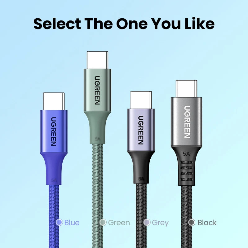 100W USB-C to USB-C Fast Charging Cable for iPhone 15 MacBook Samsung USB Type C Cord