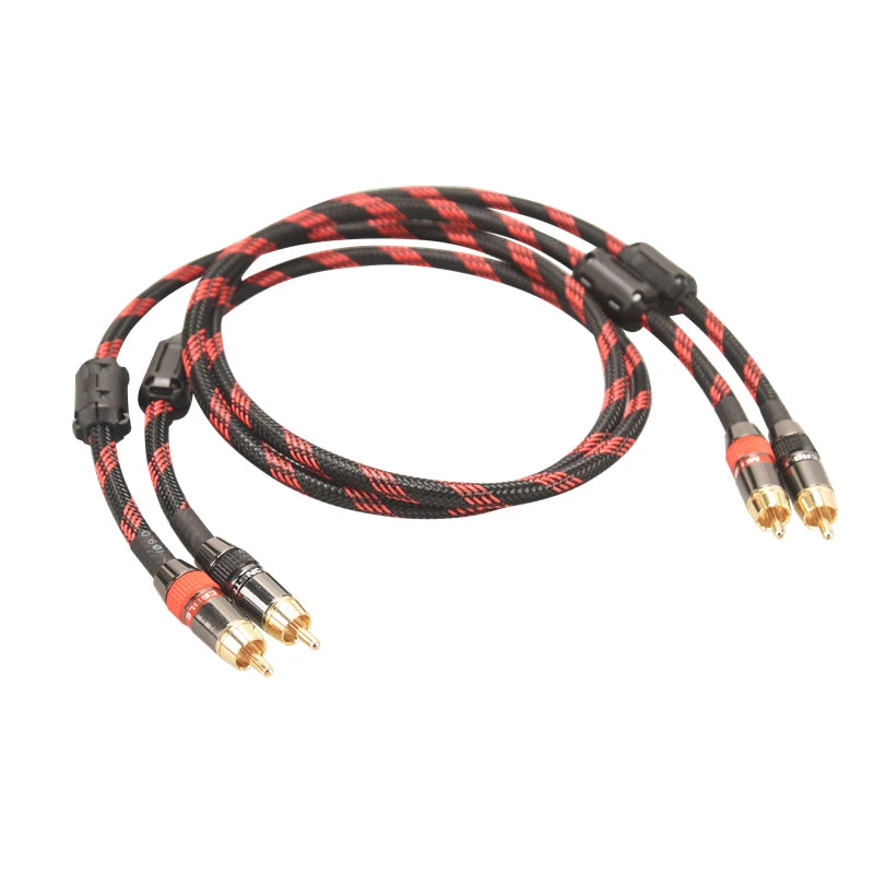 2RCA to 2RCA Hi-Fi Audio Cable 4N OFC Independent Shielding Stereo Interconnect Lead