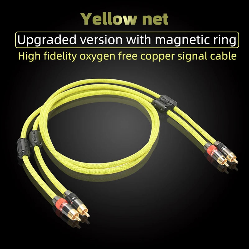 2RCA to 2RCA Hi-Fi Audio Cable 4N OFC Independent Shielding Stereo Interconnect Lead