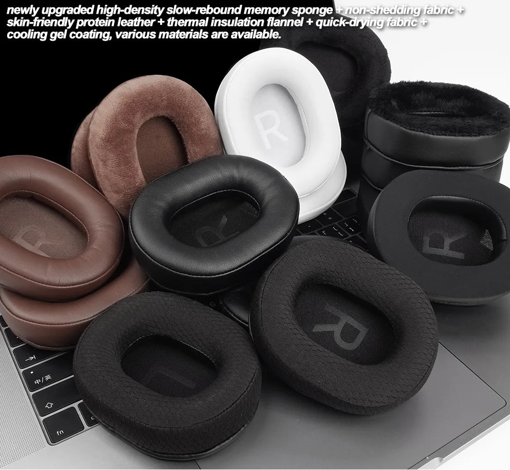 Premium Replacement Audio-Technica Oval Ear Pads Cushions for Over-Ear Headphones Various Materials