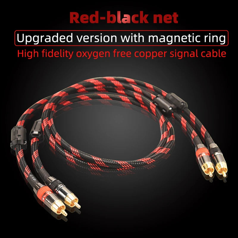 2RCA to 2RCA Hi-Fi Audio Cable 4N OFC Independent Shielding Stereo Interconnect Lead