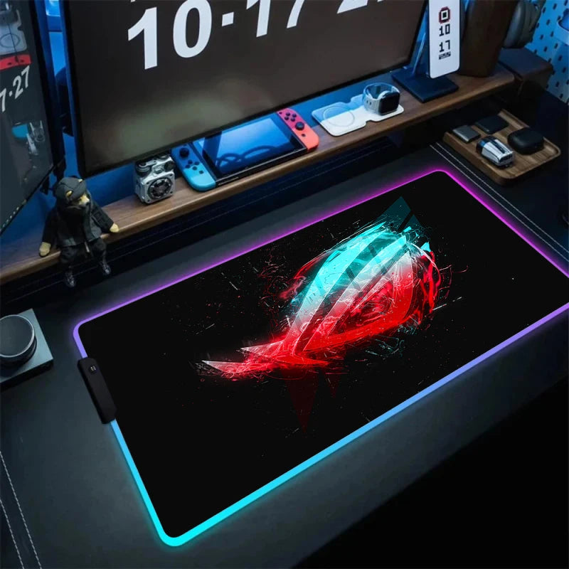 Large RGB Gaming Mouse Pad with Backlight Non Slip Surface for Keyboard and Desk Protection