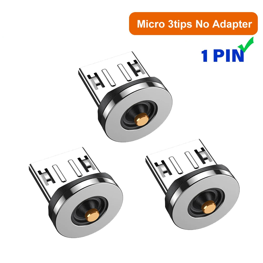 1 Pin Magnetic OTG Adapter 540 Degree Swivel Charging Converter for Type C Micro and iPhone