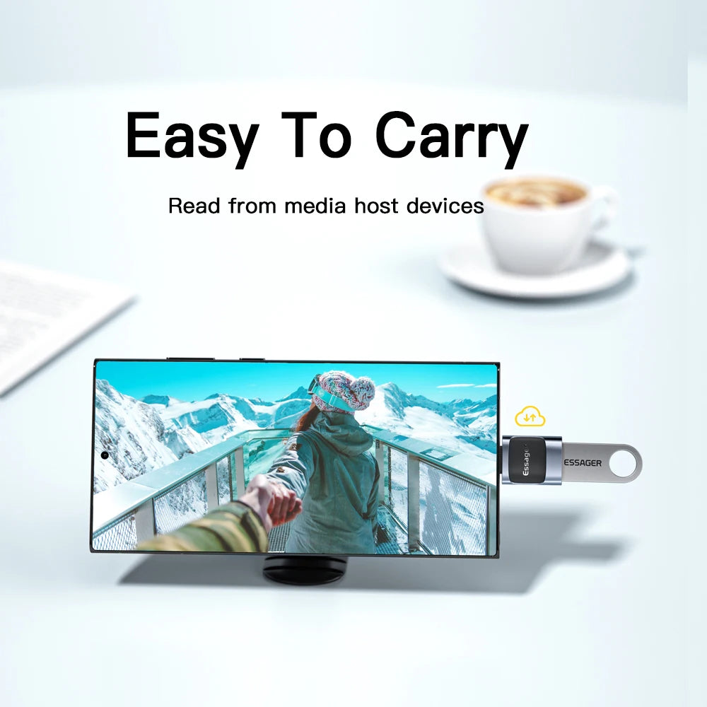 USB 3.0 to Type-C OTG Adapter USB-A Type-C Male Micro USB Converter for Laptops & Card Readers