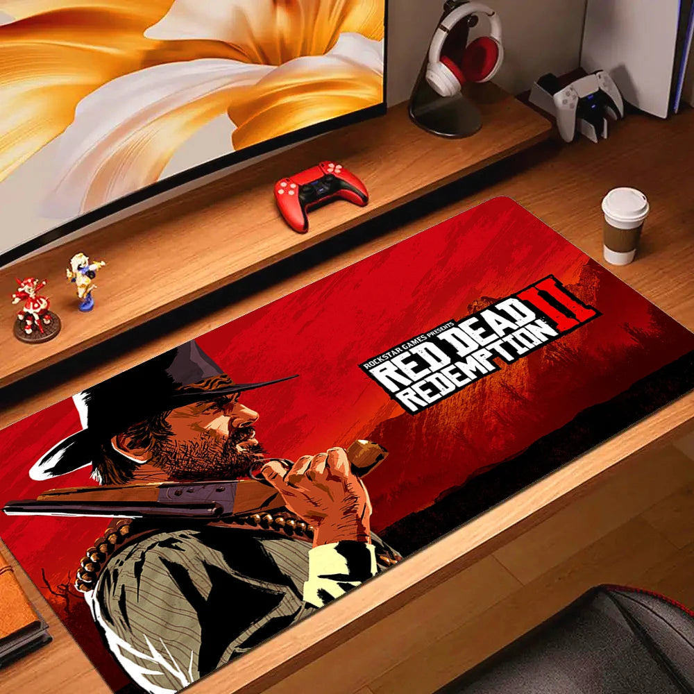 Large Non-slip Gaming Mouse Pad with Stitched Edges and Comfortable Rubber Base for Desktop Use