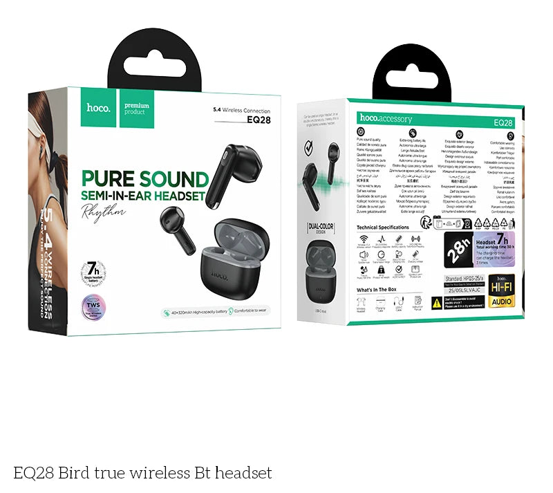 Semi-Open True Wireless Bluetooth Earphones Portable Sports Headset Stereo Earbuds with Mic