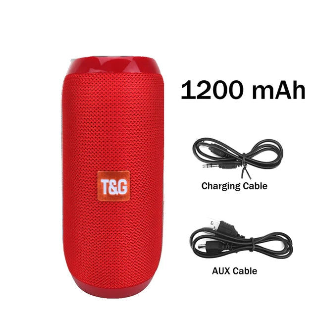 Portable Bluetooth Speaker TG117 TWS Stereo Sound Box Waterproof Outdoor Speaker with TF & FM Radio