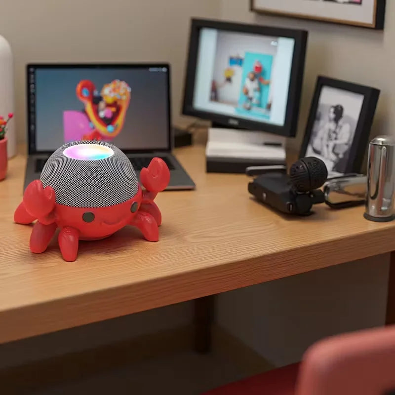Crab Shaped Smart Speaker Stand for Echo Dot 4th and 5th Gen Home and Office Desk Accessory