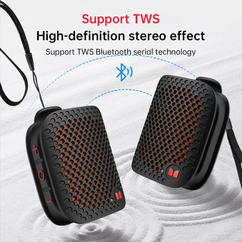 Magnetic Clip-On Mini Wearable Portable Waterproof Bluetooth Speaker with Bass and Built-in Mic