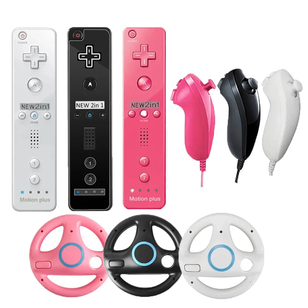 Game Racing Steering Wheel Accessories Compatible with Wii and Switch Console Controllers