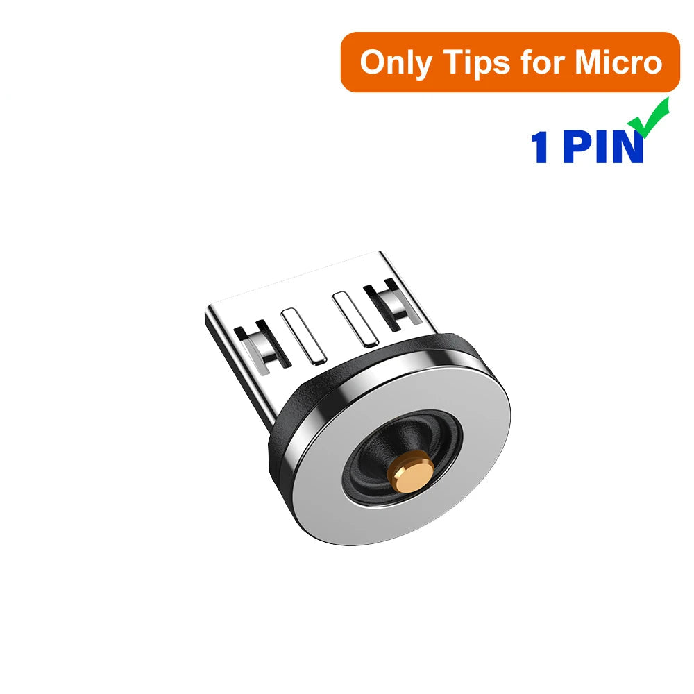 1 Pin Magnetic OTG Adapter 540 Degree Swivel Charging Converter for Type C Micro and iPhone