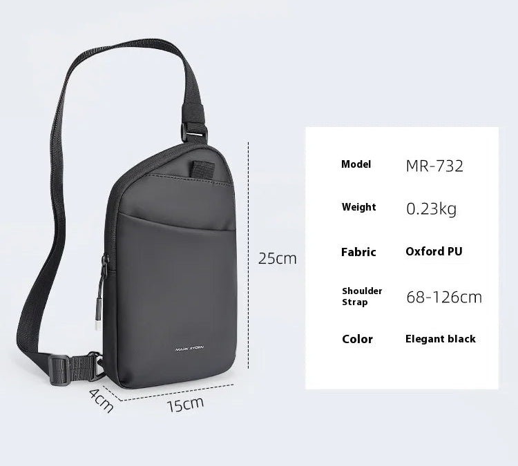 Lightweight Crossbody Chest Bag for Men Water Resistant Sling With USB Charging For Travel and Walking
