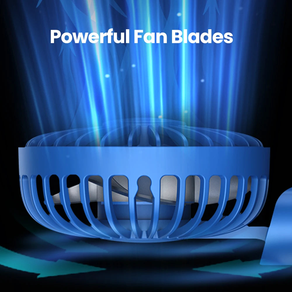 Mini Portable USB Rechargeable Handheld Fan 5000mAh Foldable Pocket Fan with 3 Speeds Base