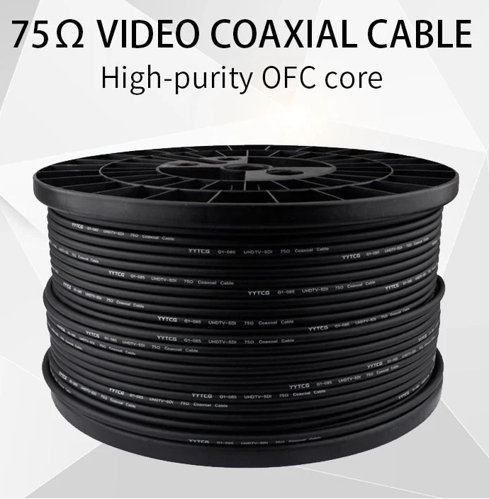 High Definition BNC Coaxial Cable 75 Ohm RG85U Oxygen Free Copper for Audio Video Signal