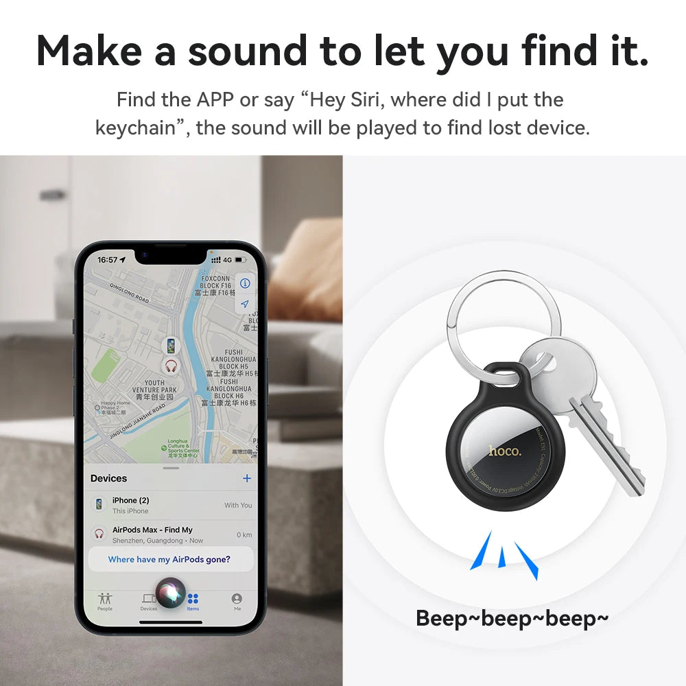 Smart Bluetooth Tracker for Keys and Phone with Apple Find My Support Waterproof Multi-Pack Option