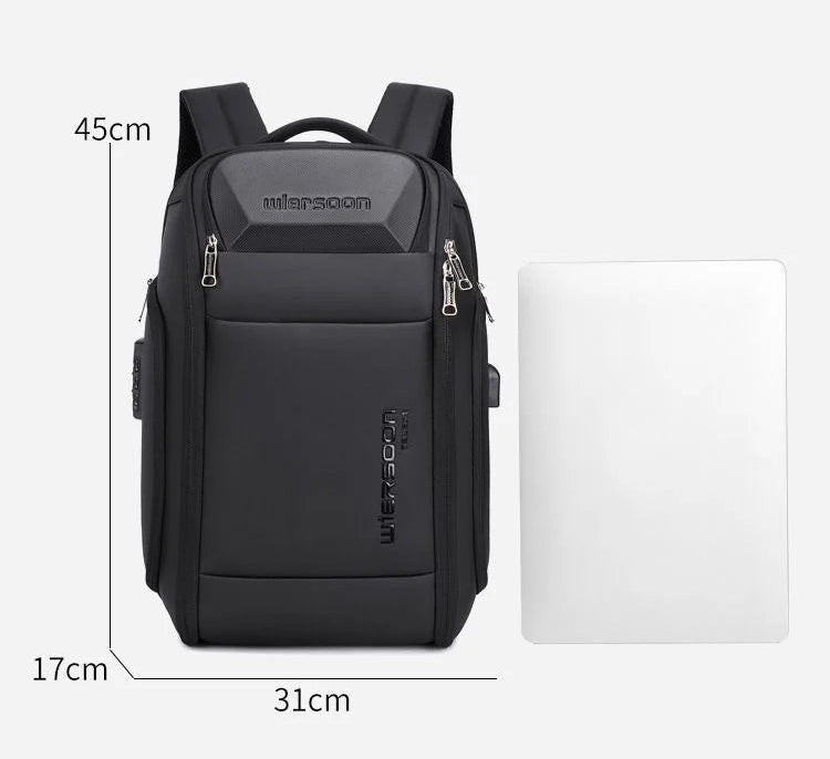 Large Capacity Water Resistant Anti-Theft Business Laptop Backpack with USB and Password Lock