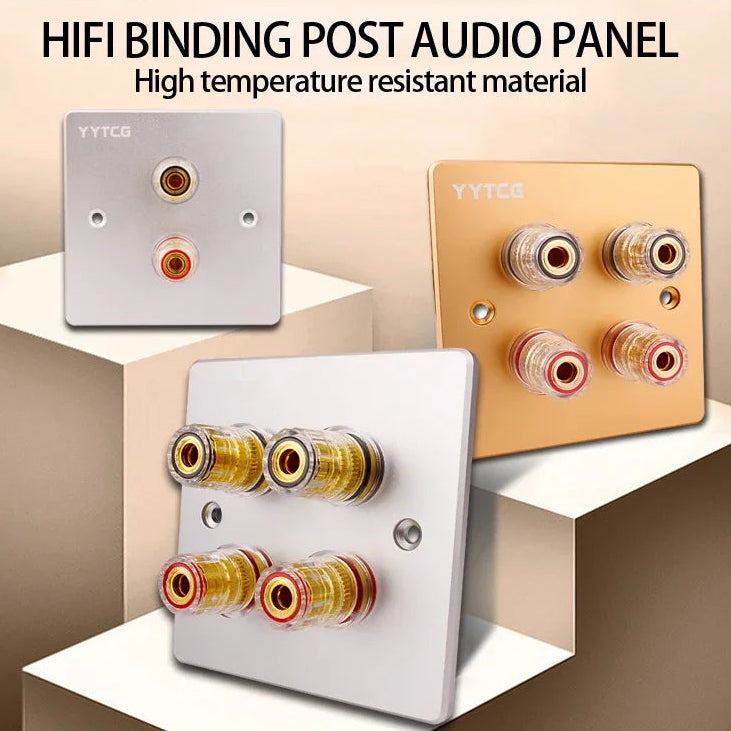 Premium 5.1 Channel Audio Terminal Wall Plate with Banana Speaker Connectors