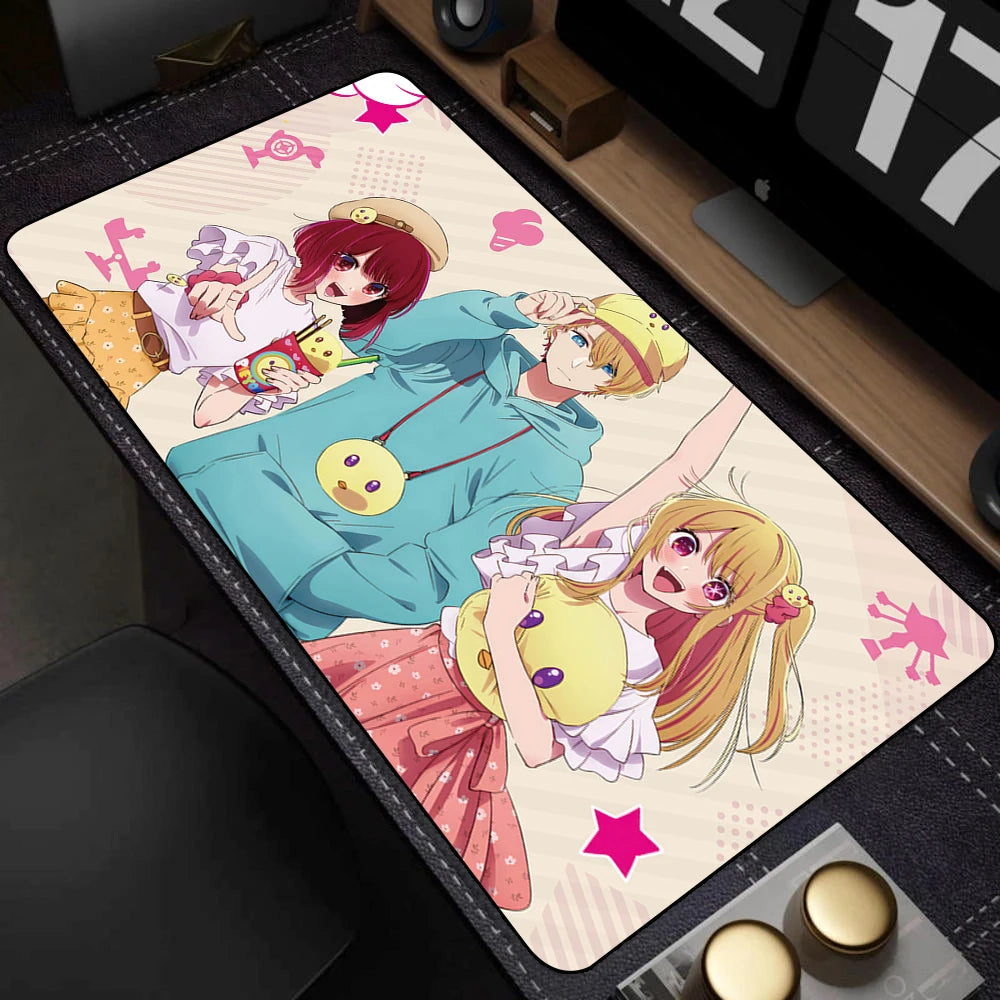Large Anti-Slip Gaming Mouse Pad with Kawaii Illustration, Extended Deskmat for Keyboard and PC