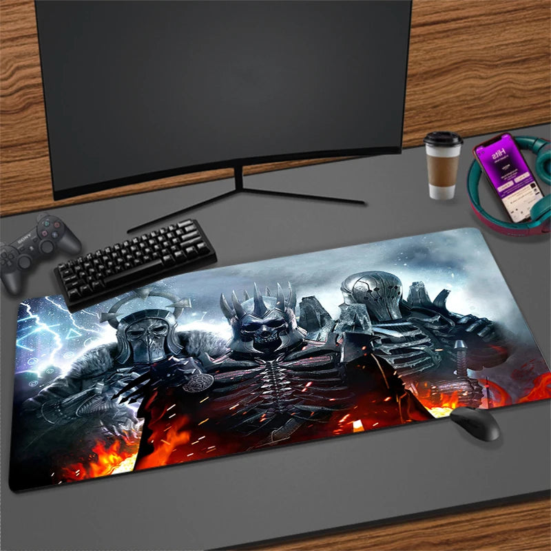 Large Cartoon Gaming Mouse Pad with Stitched Edges Non-Slip Rubber Base for Desktops and PCs