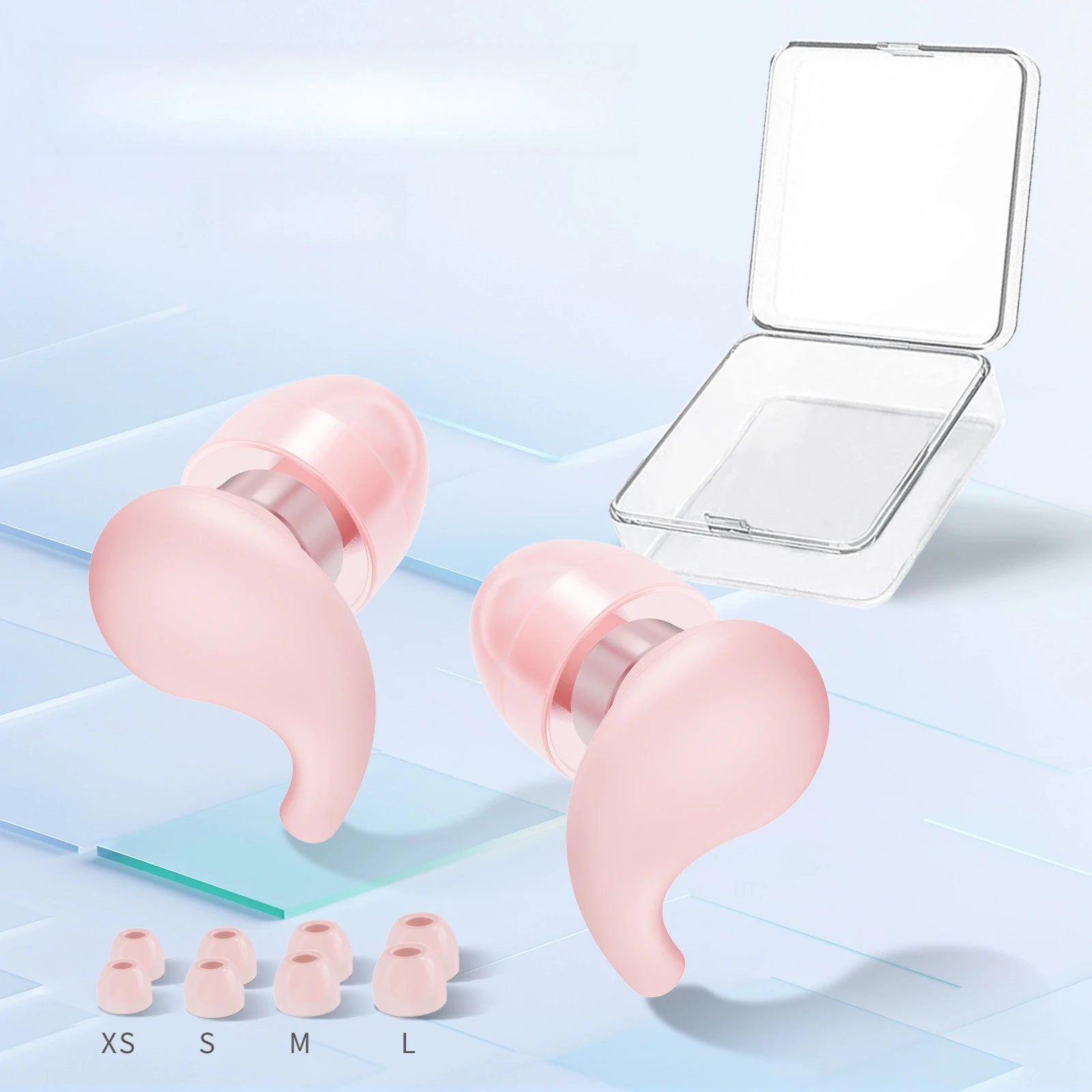 Reusable Silicone Noise Cancelling Earplugs, Filter Mesh Sleep and Waterproof Ear Protectors