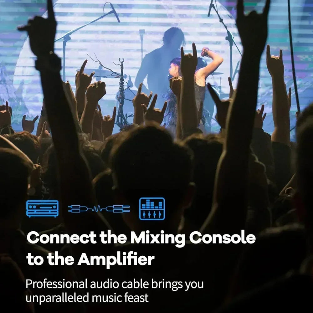 6.35mm to Dual RCA Stereo Cable 1/4 TS Male to 2 RCA Audio Lead for AV Systems