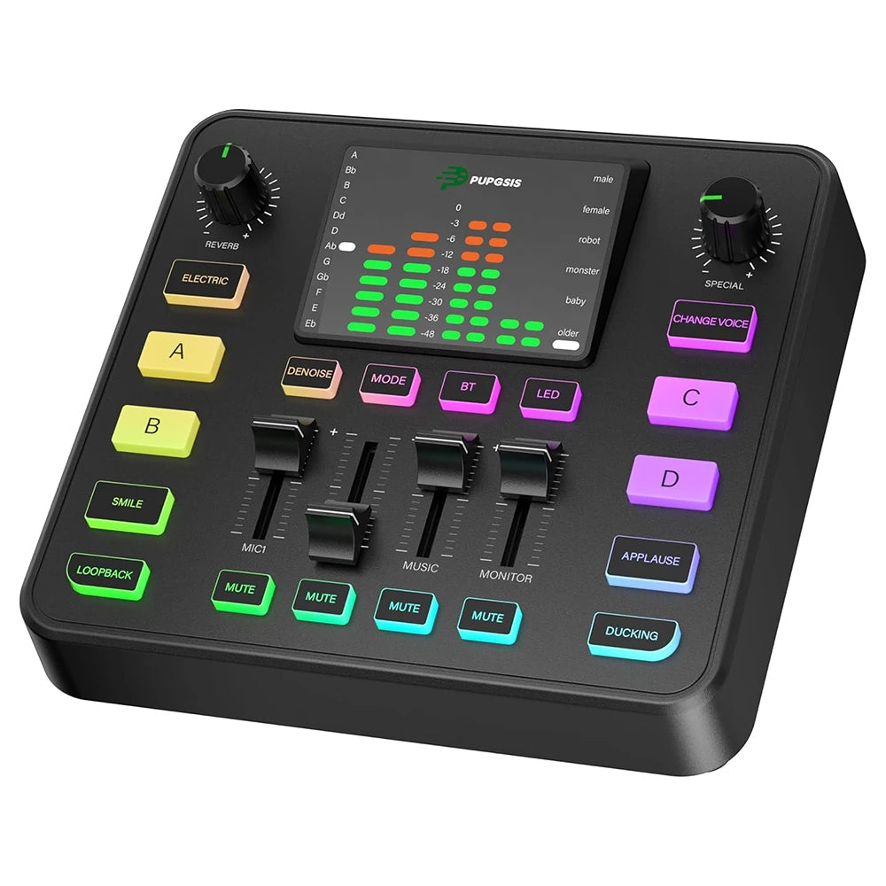 Professional Gaming Audio Mixer and Interface with Preamplifier and Bluetooth for Streaming