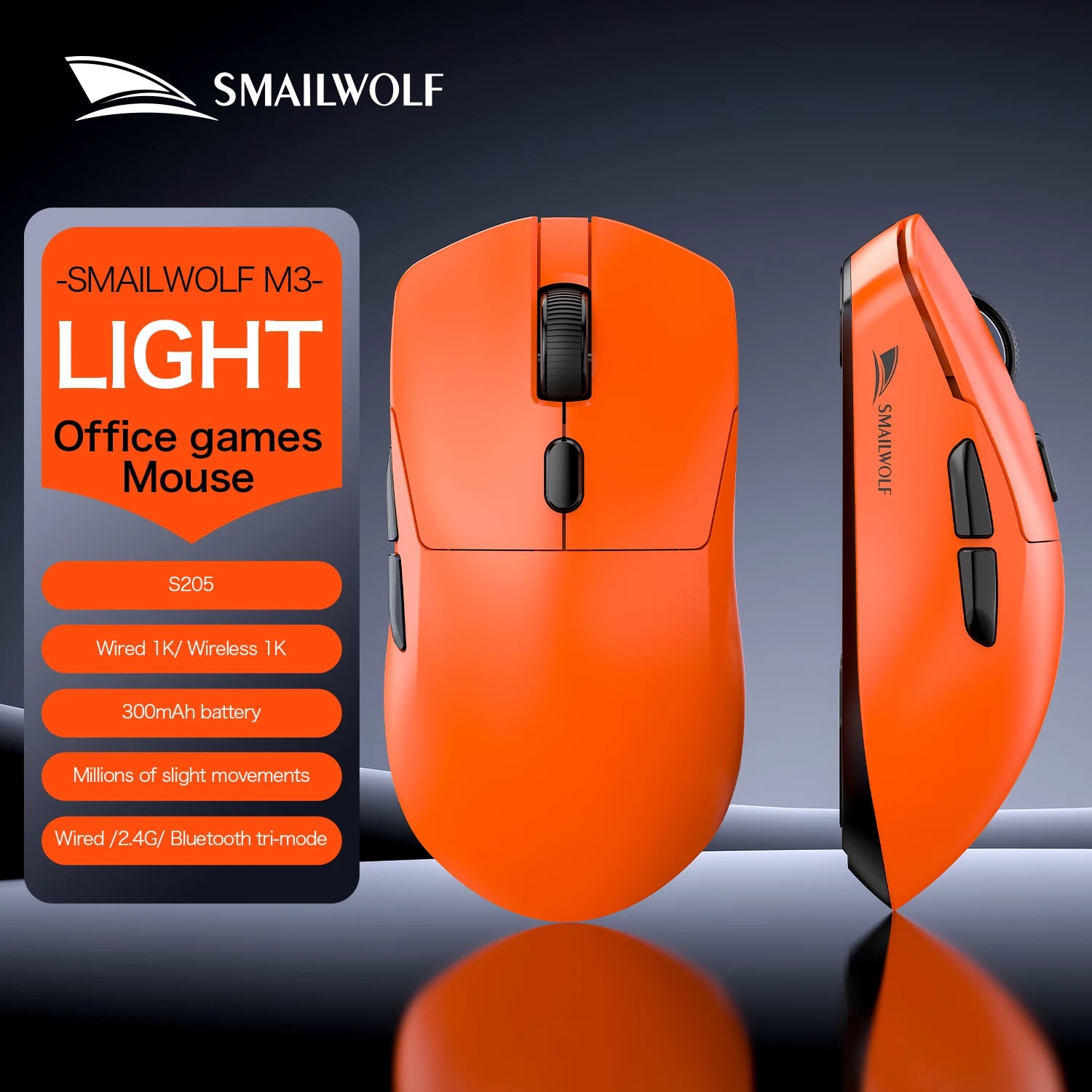 Bluetooth Wireless Gaming Mouse with Three-Mode Connectivity for Laptop and Office Use