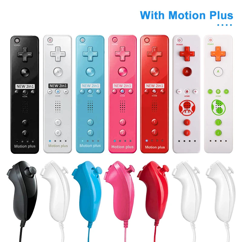 Wireless Motion Plus Remote Controller and Nunchuck Set for Wii Console Gaming Experience