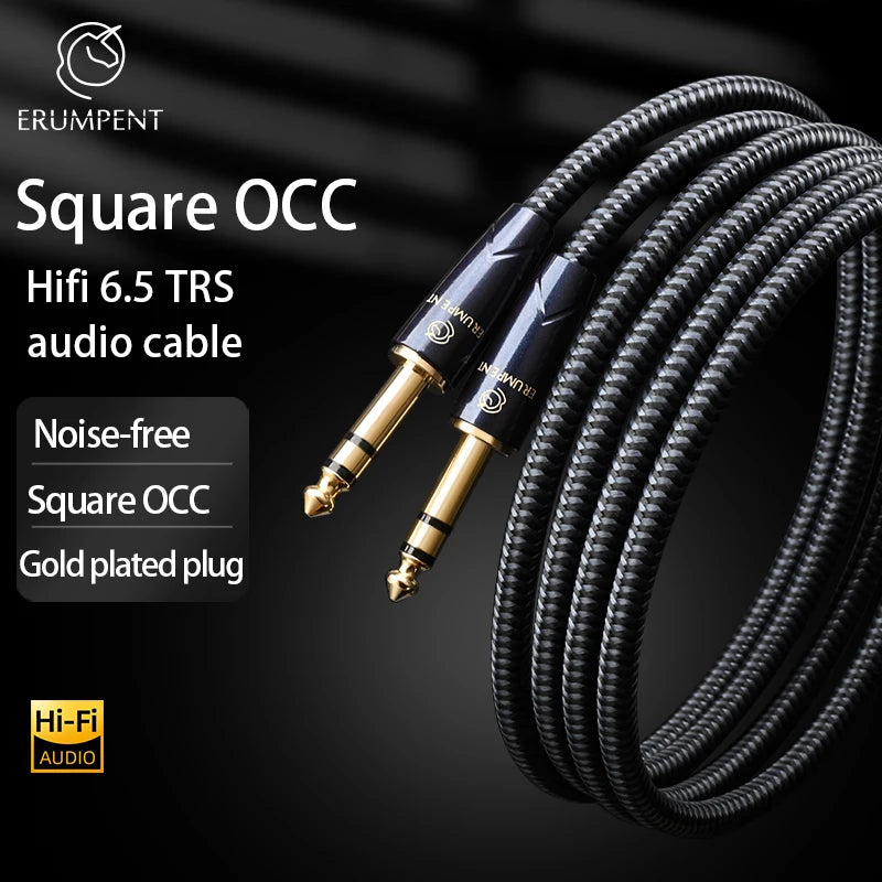 Premium 6.35mm TRS Stereo Audio Cable for Guitar Bass and Amplifier Connection